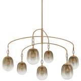 Harvey 7 Light Chandelier, Patina Brass