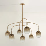Harvey 7 Light Chandelier, Patina Brass