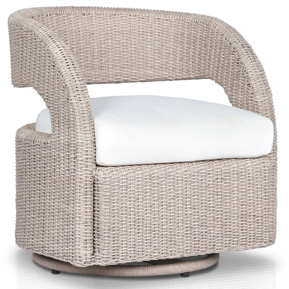 Hawkins Outdoor Swivel Chair, Vintage White by Four Hands