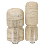 Haylen Vases, Light Travertine by Four Hands-Accessories-High Fashion Home