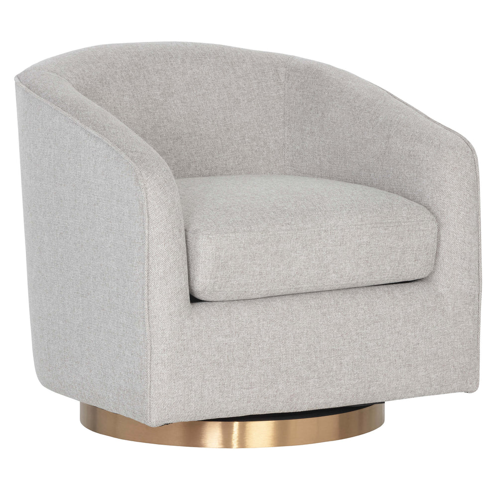 Hazel Swivel Chair, Belfast Heather Grey-Furniture - Chairs-High Fashion Home