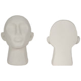 Heads Up Bookends, Textured White-Accessories-High Fashion Home