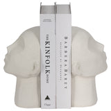 Heads Up Bookends, Textured White-Accessories-High Fashion Home