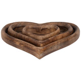 Heart Trays, Dark Brown, Set of 3-Accessories-High Fashion Home