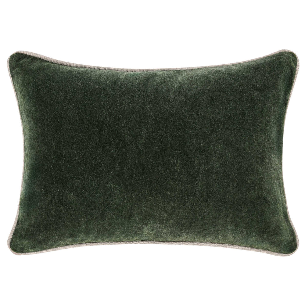 Heirloom Velvet Lumbar Pillow, Forrest Green-Accessories-High Fashion Home