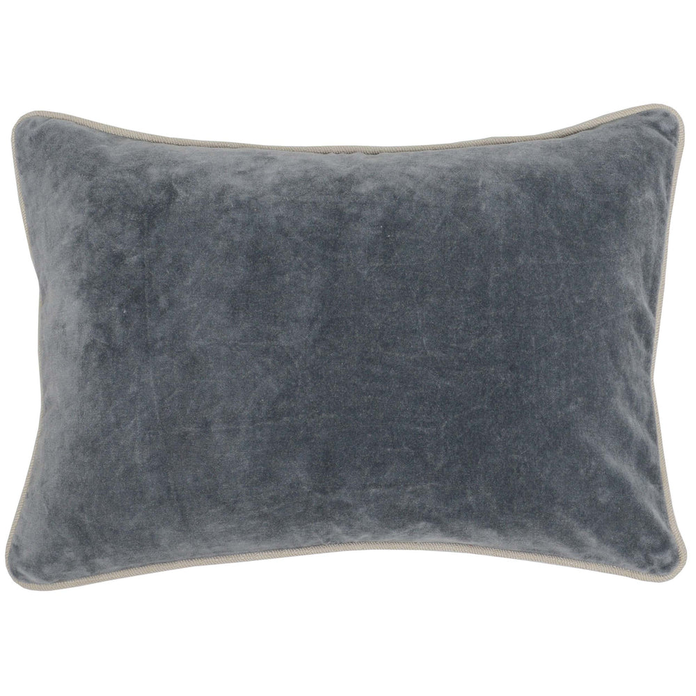Heirloom Velvet Lumbar Pillow,Stone Gray-Accessories-High Fashion Home