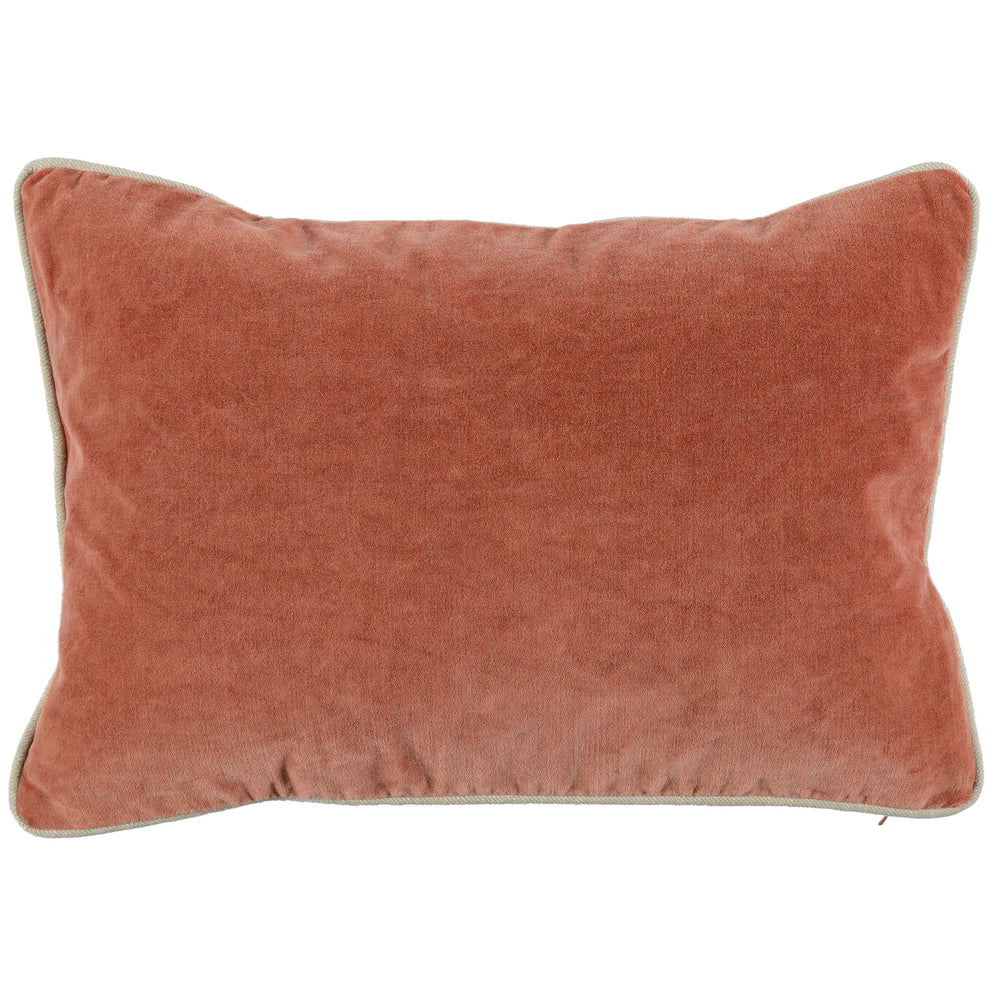 Heirloom Velvet Lumbar Pillow, Terracotta-Accessories-High Fashion Home