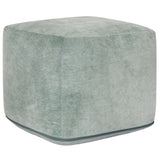 Heirloom Velvet Pouf, Bay Green-Furniture - Chairs-High Fashion Home