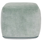 Heirloom Velvet Pouf, Bay Green-Furniture - Chairs-High Fashion Home