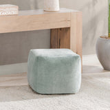 Heirloom Velvet Pouf, Bay Green-Furniture - Chairs-High Fashion Home