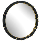 Helia Round Mirror, Matte Black