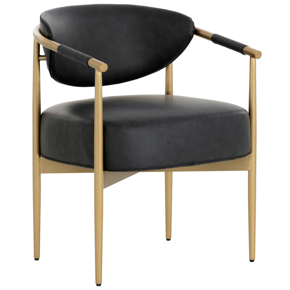 Heloise Arm Dining Chair, Bravo Black, Set of 2-Furniture - Chairs-High Fashion Home