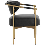 Heloise Arm Dining Chair, Bravo Black, Set of 2-Furniture - Chairs-High Fashion Home