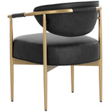 Heloise Arm Dining Chair, Bravo Black, Set of 2-Furniture - Chairs-High Fashion Home