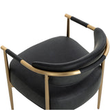 Heloise Arm Dining Chair, Bravo Black, Set of 2-Furniture - Chairs-High Fashion Home