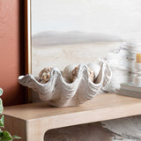 Henley Shell Sculpture, White-Accessories-High Fashion Home