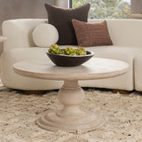 Hera Round Coffee, Creamwood-Furniture - Accent Tables-High Fashion Home