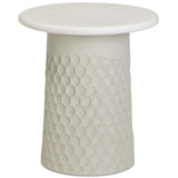 Hessa Outdoor Chiseled Side Table, Antique White
