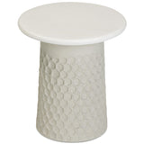 Hessa Outdoor Chiseled Side Table, Antique White