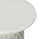 Hessa Outdoor Chiseled Side Table, Antique White