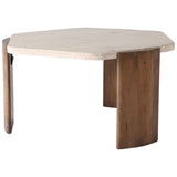 Hexagon Coffee Table, Travertine-Furniture - Accent Tables-High Fashion Home