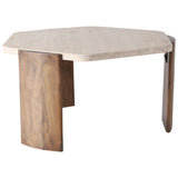 Hexagon Coffee Table, Travertine-Furniture - Accent Tables-High Fashion Home