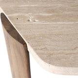 Hexagon Coffee Table, Travertine-Furniture - Accent Tables-High Fashion Home