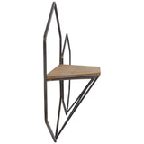 Hexagon Wall Shelves, Brown, Set of 2