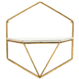 Hexagon Wall Shelves, Gold/White