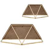 Hexagon Wall Shelves, Gold/White