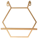 Hexagon Wall Shelves, Gold, Set of 3