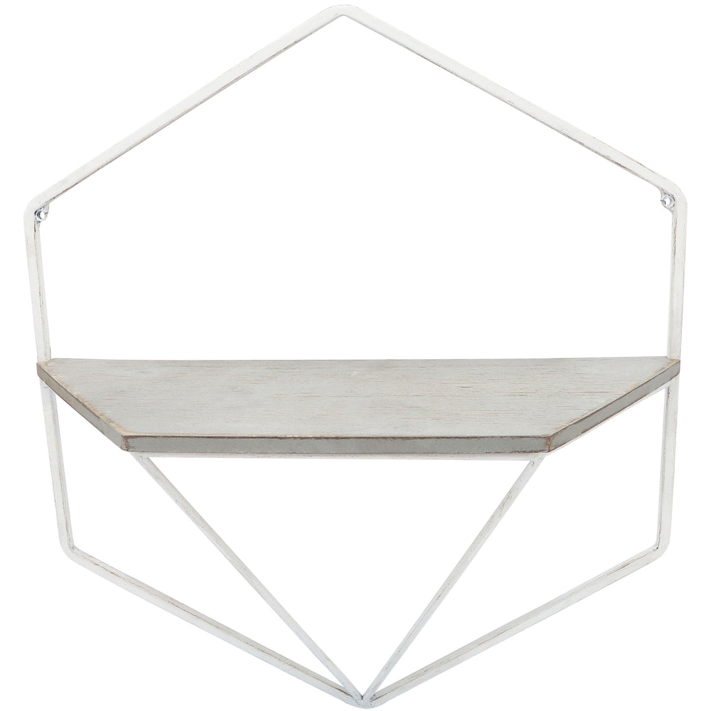 Hexagon Wall Shelves, White/Gray