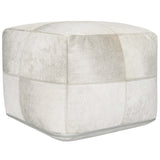 Hide Pouf, Ivory-Furniture - Chairs-High Fashion Home