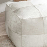 Hide Pouf, Ivory-Furniture - Chairs-High Fashion Home
