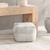 Hide Pouf, Ivory-Furniture - Chairs-High Fashion Home