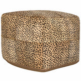 Hide Pouf, Leopard-Furniture - Chairs-High Fashion Home