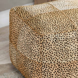 Hide Pouf, Leopard-Furniture - Chairs-High Fashion Home