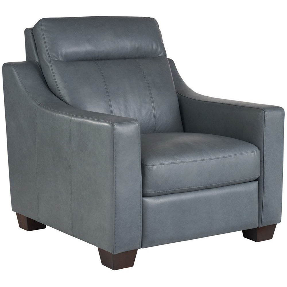 Higgins Leather Power Motion Chair, Blue Gray-Furniture - Chairs-High Fashion Home