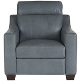 Higgins Leather Power Motion Chair, Blue Gray-Furniture - Chairs-High Fashion Home