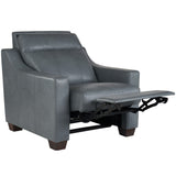 Higgins Leather Power Motion Chair, Blue Gray-Furniture - Chairs-High Fashion Home