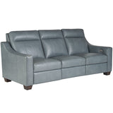 Higgins Leather Power Motion Sofa, Blue Gray-Furniture - Sofas-High Fashion Home