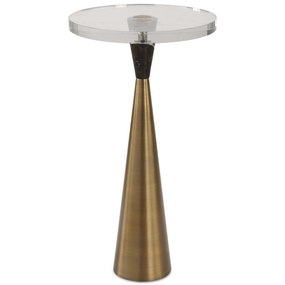 Holton Accent Table, Brushed Brass-Furniture - Accent Tables-High Fashion Home