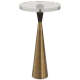 Holton Accent Table, Brushed Brass-Furniture - Accent Tables-High Fashion Home