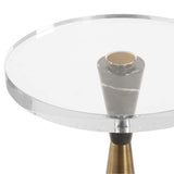 Holton Accent Table, Brushed Brass-Furniture - Accent Tables-High Fashion Home