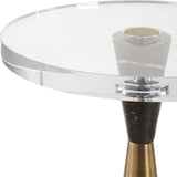 Holton Accent Table, Brushed Brass-Furniture - Accent Tables-High Fashion Home