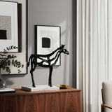 Horse Illusion Sculpture, Black-Accessories-High Fashion Home