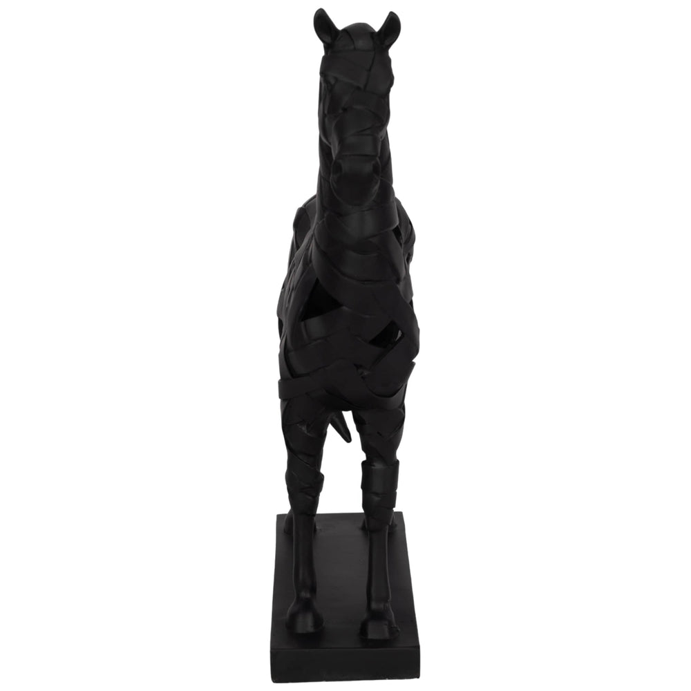 Horse Sculpture on Base, Black-Accessories-High Fashion Home