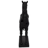 Horse Sculpture on Base, Black-Accessories-High Fashion Home