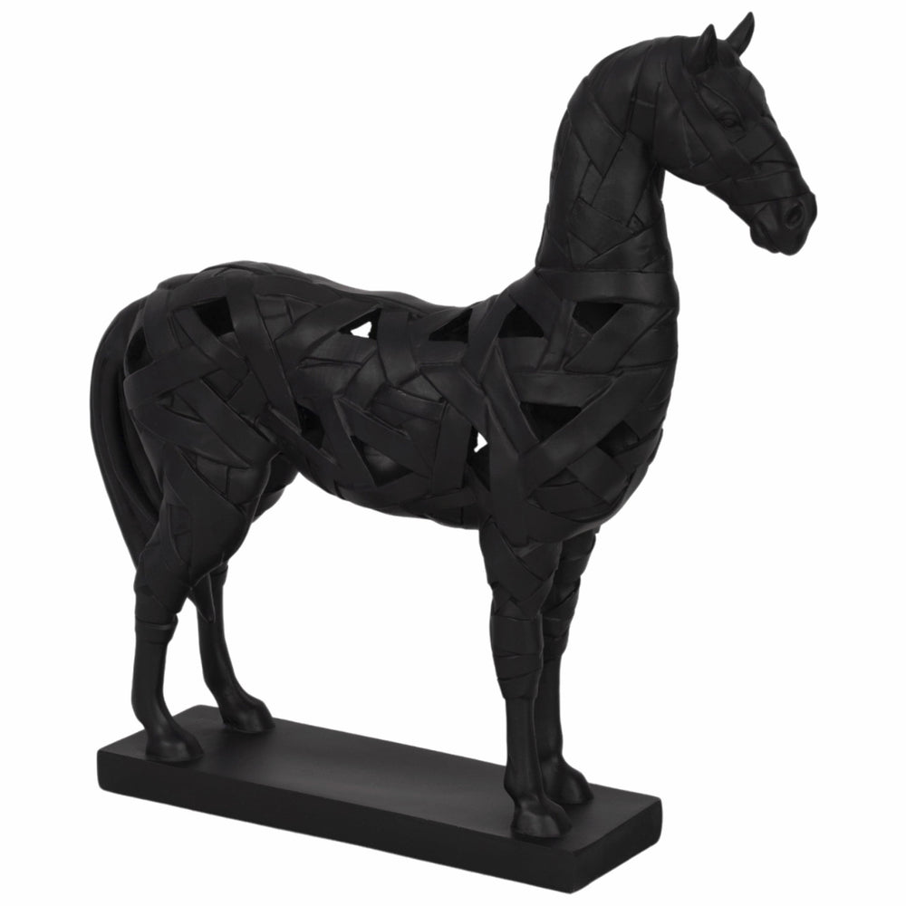 Horse Sculpture on Base, Black-Accessories-High Fashion Home