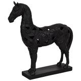Horse Sculpture on Base, Black-Accessories-High Fashion Home
